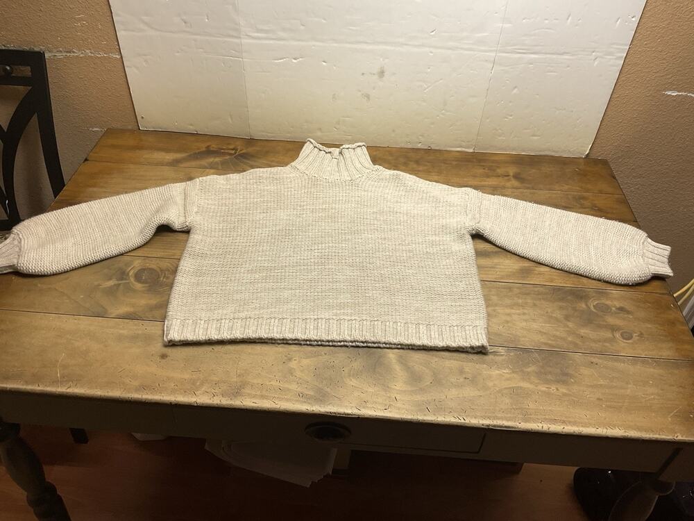 Alex Mill Sweater Wool Cashmere Mock Neck Beige Size XL
